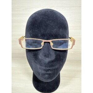 Menizzi Eyeglass Frames M2024 Yellow Brown Full Rim Eyeglasses Frame 47/18/135